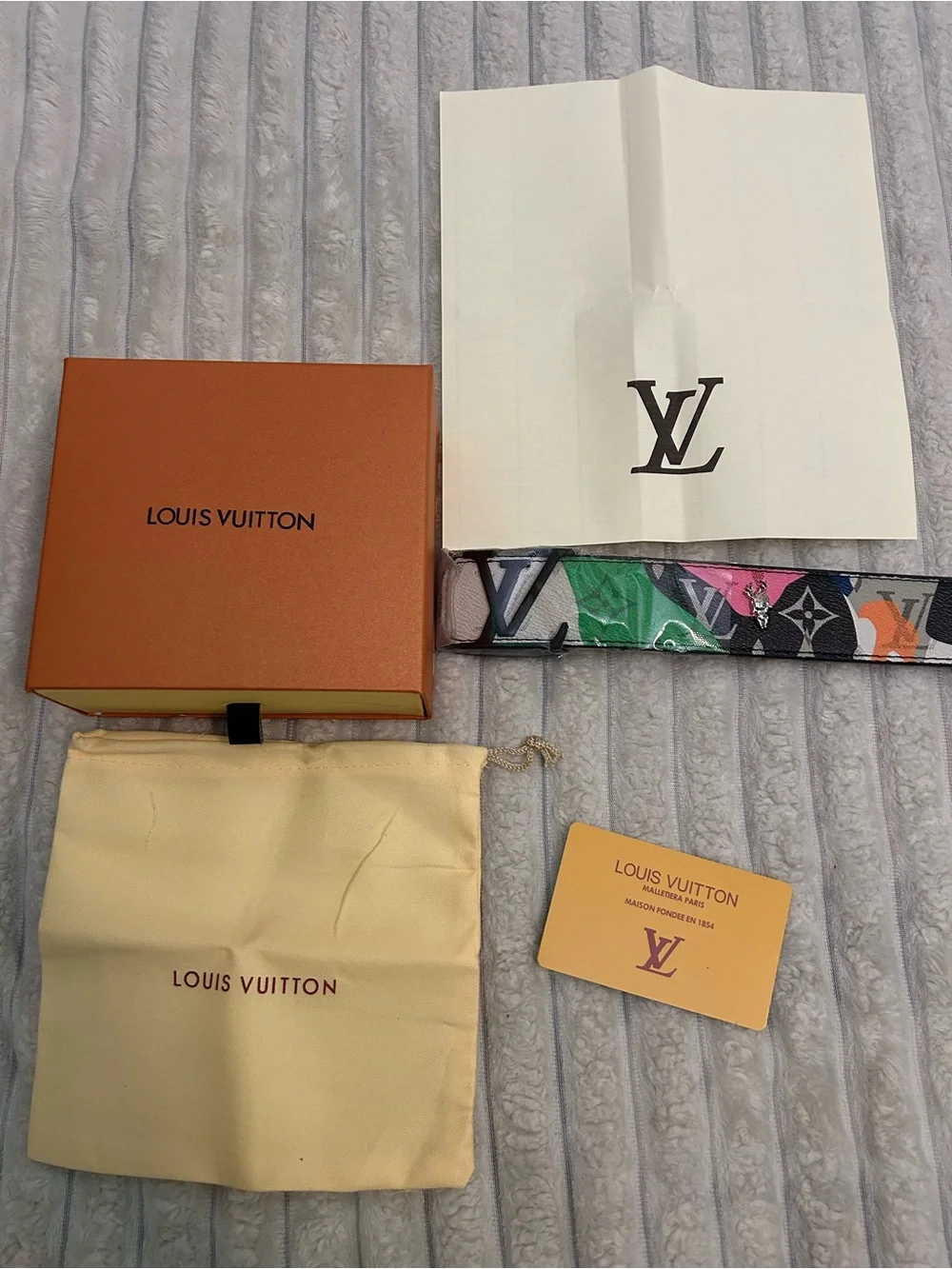 Louis Vuitton Multicolor Monogram Belt - Green Pink Orange Black